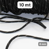 10 Meters CORD 8mm Bicolor - BLACK/GOLD - ACCESSOIRES LEDUC BV